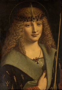 Portret van een jongen als Sint Sebastiaan